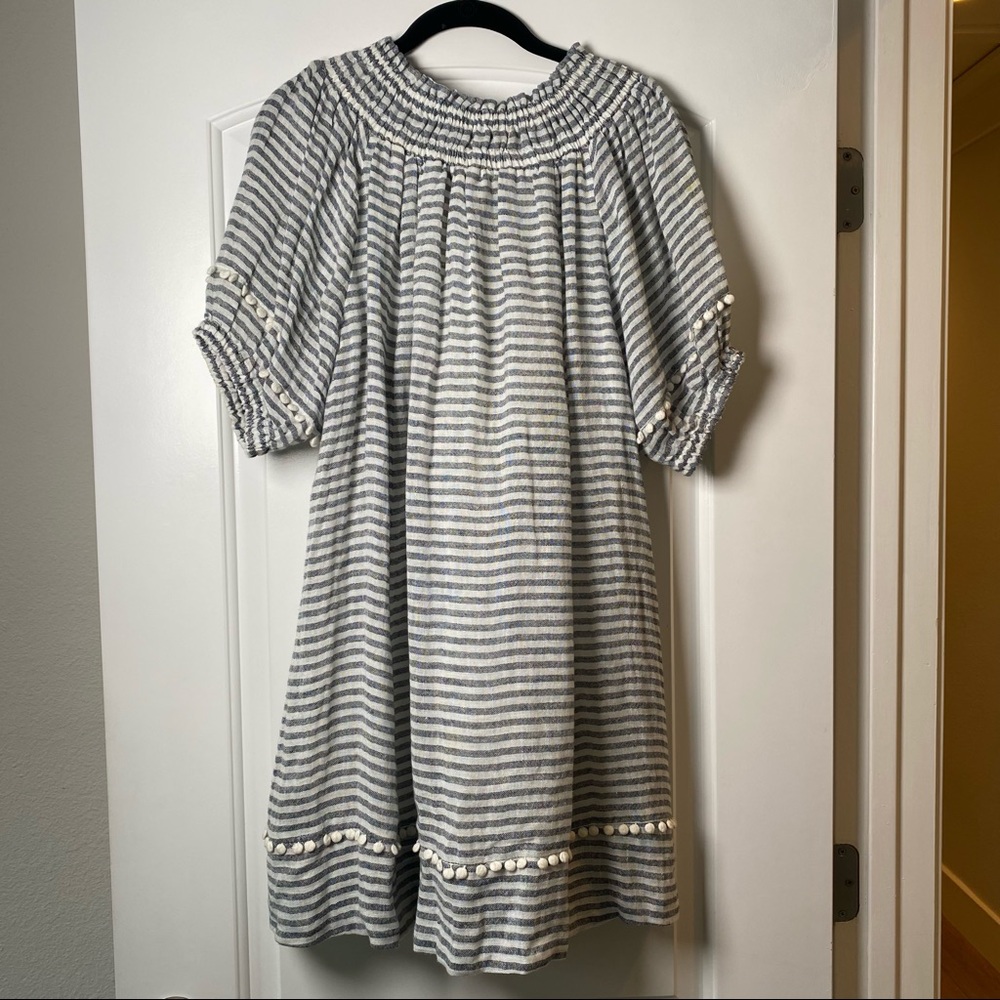 APIECE APART FELINA Striped OFF-THE-SHOULDER DRESS - Picture 4 of 7